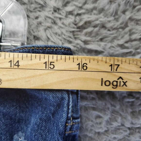 Levis Shorts Womens 31 Blue 501 High-Rise Cutoff Distressed Denim Jorts - Picture 8 of 13